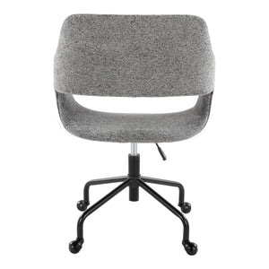 English Elm Contemporary Grey Fabric Office Chair with Sculpted Backrest and Swivel Metal Base B202P223946