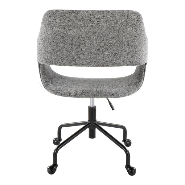English Elm Contemporary Grey Fabric Office Chair with Sculpted Backrest and Swivel Metal Base B202P223946