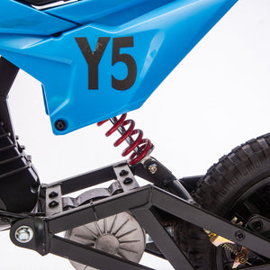 English Elm 24v 250w Kids Off-road Electric Motorcycle with Led Lights Bluetooth and Rear Suspension Blue W1578P203980