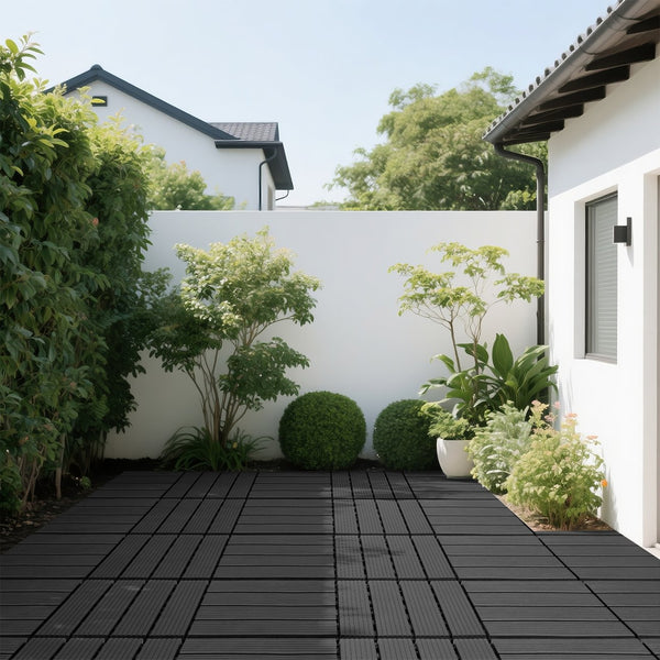 English Elm Plastic Interlocking Patio Tiles Waterproof Pp Grid Deck for Pool and Balcony 44 Pack W3022P251838