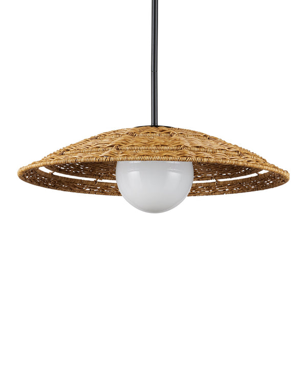 Currey & Company Barbary Small Outdoor Pendant Light – Hand-woven Wicker Design For Stylish Patios And Porches Natural All,Weather Wicker ,Metal ,Glass 9500-0017-currey-company