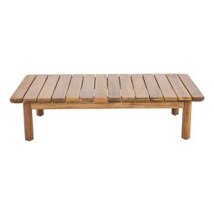 English Elm Canape Solid Acacia Wood Outdoor Conversation Set Sculptural Teak Finish Patio Seating N773OC00090T