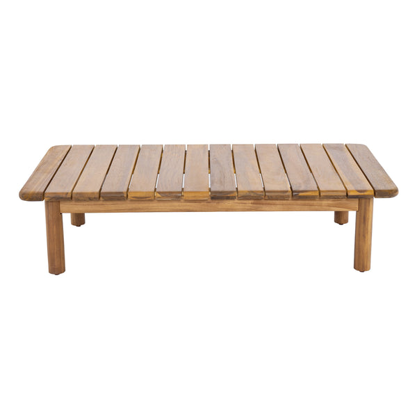 English Elm Canape Solid Acacia Wood Outdoor Conversation Set Sculptural Teak Finish Patio Seating N773OC00090T