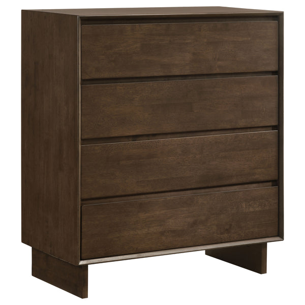 English Elm Hemlock Queen Bedroom Set Rustic Warm Brown Platform Bed Dresser Nightstand Mirror B062S01538
