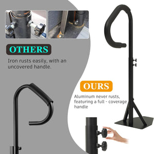 English Elm Hot Tub Aluminum Safety Rail with Swivel Grip Adjustable Height and 600 Lb Support W1859P429198