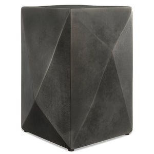 English Elm Danner Cast Aluminum Side Table in Graphite Finish — Handcrafted 17" Square End Table, Textured Robust Design B136P239037