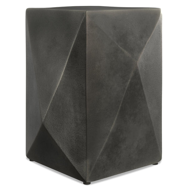 English Elm Danner Cast Aluminum Side Table in Graphite Finish — Handcrafted 17" Square End Table, Textured Robust Design B136P239037