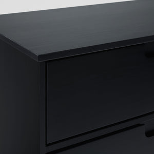 3-Drawer Groove Handle Solid Wood Dresser Black BR3DSLDRBL-T Walker Edison