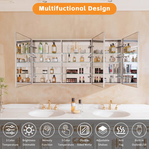 English Elm Lighted Aluminum Medicine Cabinet Smart Mirror with Anti-fog Led and Built-in Usb Outlet W5609P461365