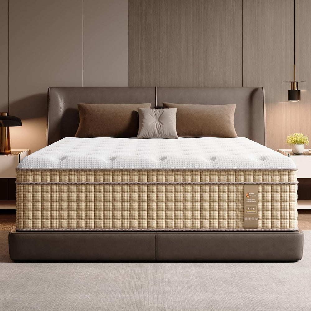 English Elm Queen Hybrid Mattress 12 Inch Gel Memory Foam Pocket Springs 7 Zone Support B2716P404415