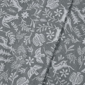 English Elm 4 Piece King Flannel Sheet Set - 100% Cotton Sage Winter Fauna Print For Cozy, Stylish Comfort B035P381339