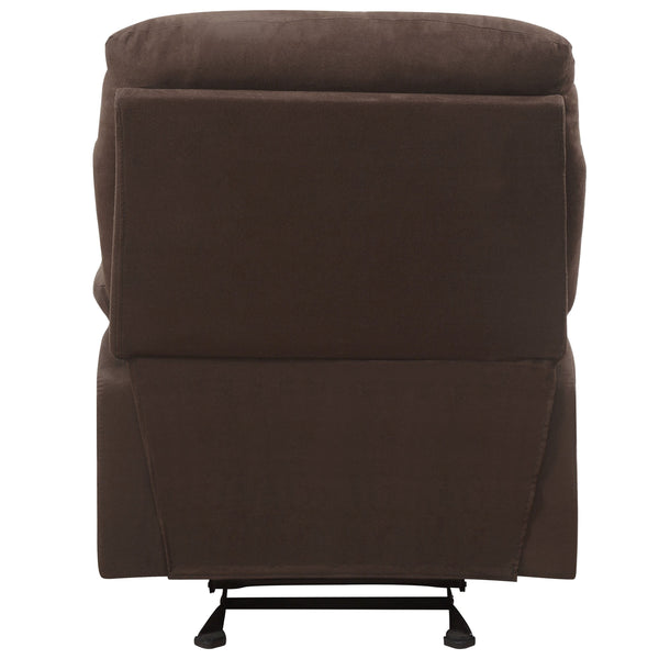 English Elm Chocolate Pillow Top Arms Recliner - Tufted Back, Microfiber Comfort, Motion Recline for Lounging Bliss B062P189118