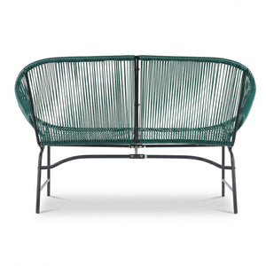 English Elm Nusa Outdoor 3 Piece Pe Rattan Chat Set with Iron Frame for Patio Balcony NUSA3PCSETTEL-N