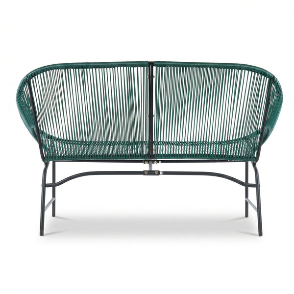 English Elm Nusa Outdoor 3 Piece Pe Rattan Chat Set with Iron Frame for Patio Balcony NUSA3PCSETTEL-N