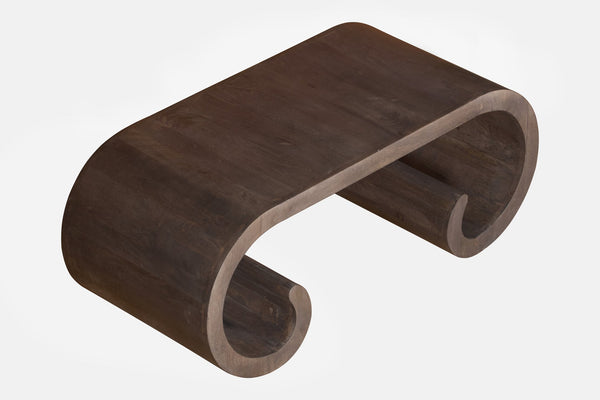 English Elm Vintage Gray Wash Solid Mango Wood Coffee Table Handcrafted for Rustic Living Rooms B024P430772