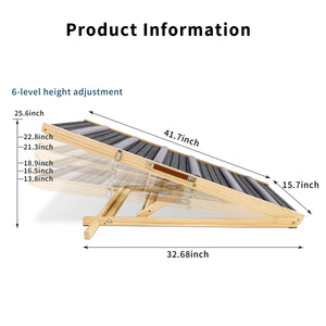 English Elm 2026 Adjustable Pet Ramp for Sofa Six Height Levels Grip Fabric Small Dogs W2641P460038