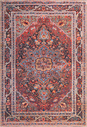 Unique Loom Timeless Jude Machine Made Medallion Rug Burgundy, Black/Blue/Green/Ivory/Yellow/Beige 8' 4" x 12' 2"