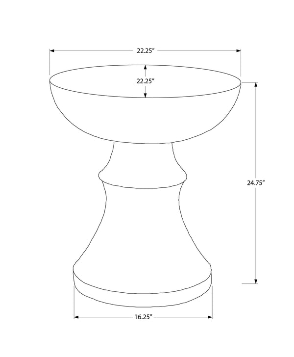 English Elm Accent Round Ribbed Magnesium Oxide Table for Modern Indoor Outdoor Living Spaces B2710P461676