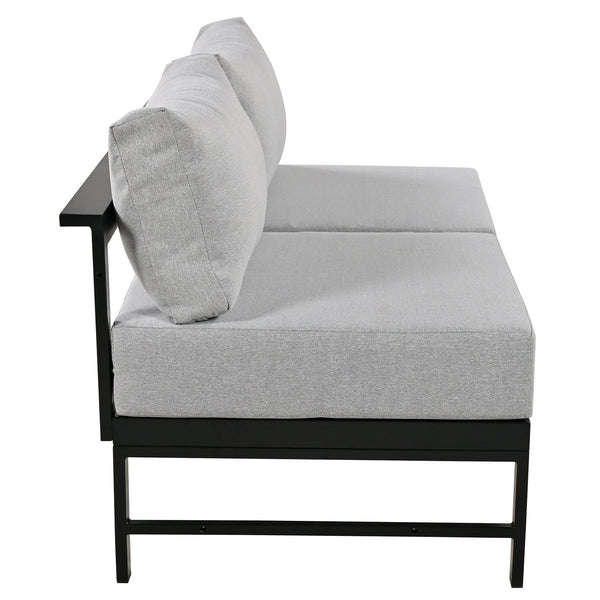 English Elm U_style Outdoor U-shaped Sectional with Iron Frame and Ultra Thick Foam Patio Seating WY000478AAE