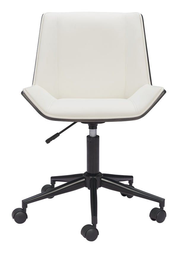 Zuo Modern Maker Office Chair - Stylish Modern Design With High-quality Vinyl, Plywood, And Steel Construction White 100% Polyurethane,Plywood,Steel 110566-zuo-modern
