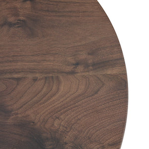 English Elm Grey Wood Grain Round Coffee Table Compact Mdf Top for Living Room or Bedroom Walnut W2920P404128
