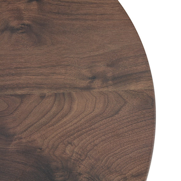 English Elm Grey Wood Grain Round Coffee Table Compact Mdf Top for Living Room or Bedroom Walnut W2920P404128