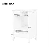 English Elm 20" Bathroom Vanity With Sink, Bathroom Cabinet With Soft Closing Glass Door, A Drawer, Black