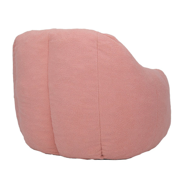 English Elm Bean Bag Chair Oversized Faux Fur Memory Foam Lounge Seat for Dorm or Living Room Pink W2200P243728