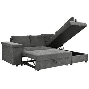 English Elm Mirod L Shaped Sleeper Sectional with Hidden Storage and Fold Out Bed for Apartments N760S0000030G
