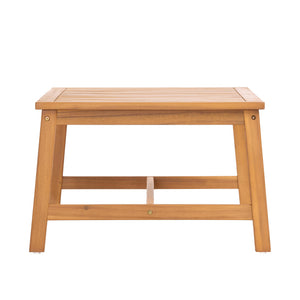 English Elm 2 Piece Outdoor Acacia Wood Loveseat and Coffee Table Set with Textilene Weave Cushions Brown,Teak+ Beige N768P368824T