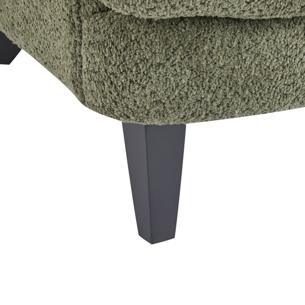 English Elm Christopher Knight Home® - Gerald Boucle Upholstered Club Chair with Tapered Birch Legs, Tonal Piping and Cozy Texture Black,Olive Green 32.25 L x 27.75 W x 20.75 H N776P243710S