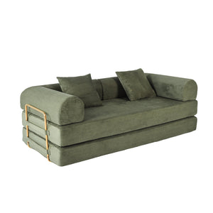 English Elm 2-in-1 Foldable Cloud Sofa Bed Plush Faux Fur Memory Foam Sleeper for Apartments W3422S00005
