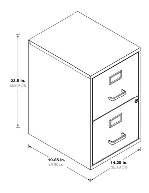 OSP Home Furnishings Metal File Cabinet Black