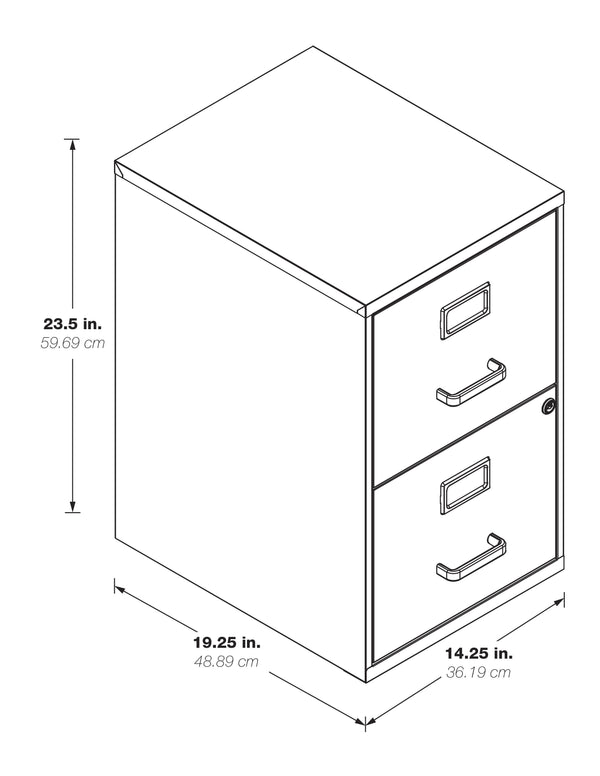 OSP Home Furnishings Metal File Cabinet Black