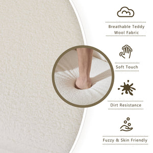 English Elm Christopher Knight Home® - Accent Ivory Teddy Fabric High-Back Armchair with 5.5" Cushion, Curved Arms & Birch Legs, Cozy Support N817P335062W