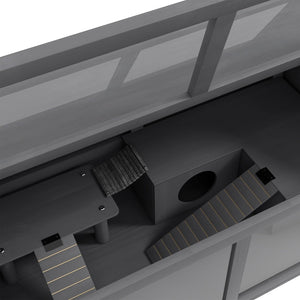 English Elm Pawhut Wooden Hamster Cage With Suspension Bridge & Ladders - Cozy Small Animal Habitat, 33.5" X 18" W2225P200728-GIGA