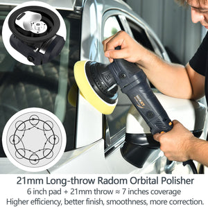 English Elm Car Rotary Polisher 7 Inch 10 Amp Variable Speed Buffer with Full Detailing Kit T3177P305039