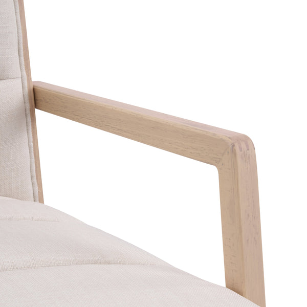 English Elm Upholstered Armchair Dining Chairs Rubberwood Frame Soft Padded Seat Set of 2 Beige,Natural N768P391161N