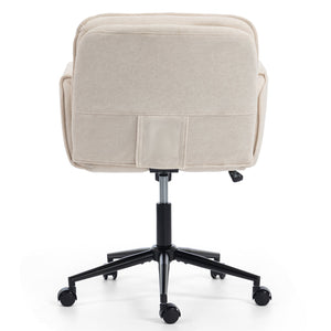 English Elm Stylish Barrel Swivel Accent Chair Upholstered Seat with Storage for Vanity or Dining W3248P424649
