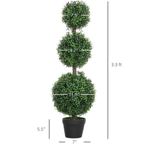 English Elm 2 Faux Boxwood Ball Topiary Trees Uv Resistant Pe Foliage Potted Indoor Outdoor T3971P409970