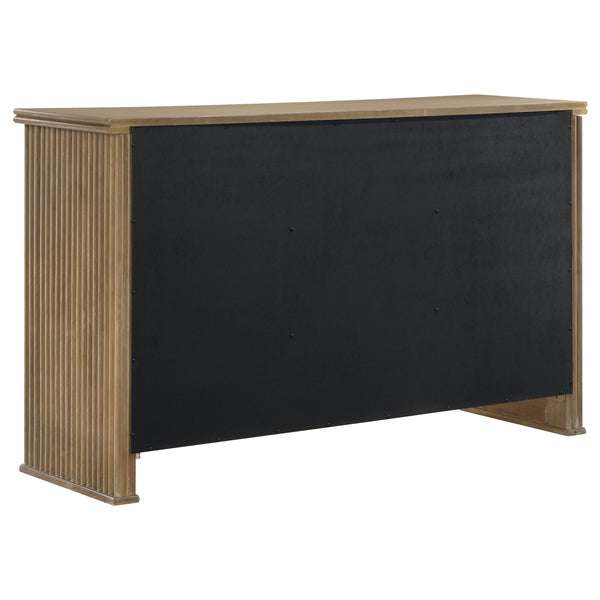 English Elm Dreydon Oak Veneer Sideboard with Reeded Panels Felt Drawers and Adjustable Shelves B062P440063