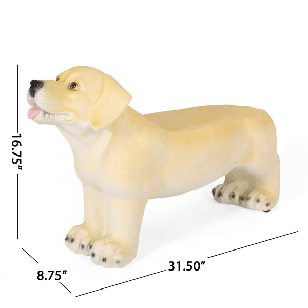 English Elm Christopher Knight Home® - MGO Labrador Dog Bench Outdoor Light Brown Lightweight Concrete Patio Seat No Assembly Required 72986.00