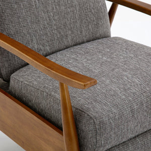 English Elm Tustin Wood Arm Push Back Recliner with Stain-Resistant Performance Fabric and Chestnut Legs, Cozy Comfort Gray B050P281019