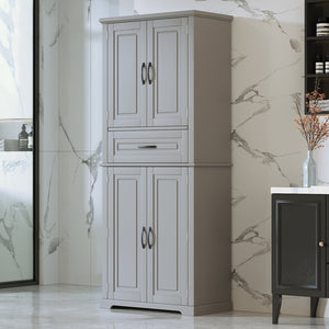 English Elm Christopher Knight Home® - Bathroom Storage Cabinet with Doors Drawer and Adjustable Shelves — MDF Build, Anti-Tip Safety, Modern Appeal Grey N759P241667E