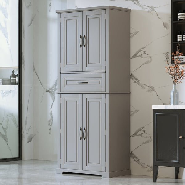 English Elm Christopher Knight Home® - Bathroom Storage Cabinet with Doors Drawer and Adjustable Shelves — MDF Build, Anti-Tip Safety, Modern Appeal Grey N759P241667E
