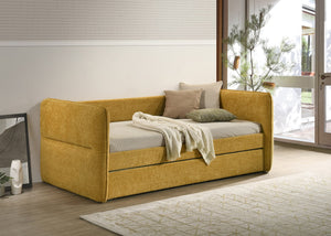 English Elm Luxurious Modern Daybed with Pull-Out Trundle, Button Tufted Upholstery and Nailhead Trim Comfort Elegance Gold 83 L x 13.25 W x 6.5 H B011S01717
