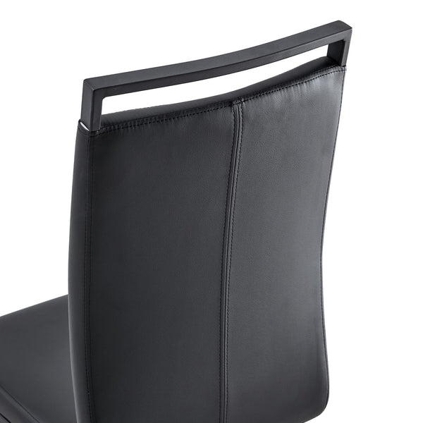 English Elm Table And Chair Set - Modern Black Wood Dining Table With 4 Ergonomic Pu Chairs & Stylish Legs W1151S04304-GIGA