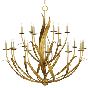 Menefee Gold Chandelier - Elegant Wrought Iron Design with Antique Finish, Perfect for Any Space