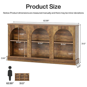 English Elm Practical Geometric Console Table with Matte Black Wood Grain Finish for Entryway or Sofa T3971P451570