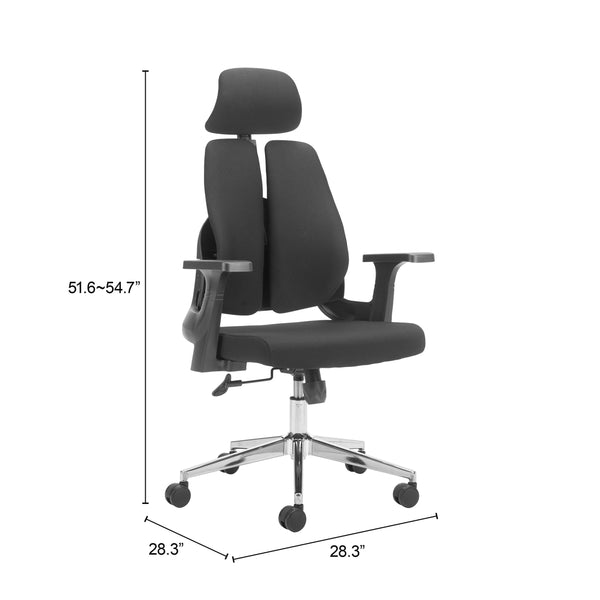 Zuo Modern Genric Office Chair Black - Modern Mesh Design With Chromed Steel, Perfect For Hospitality Spaces Black 60% Elastomer + 40% Polyester,Nylon,Steel 110837-zuo-modern
